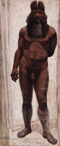 Retrato de cuerpo entero de un individuo masculino de la Sima de los Huesos (Atapuerca). Crédito de la imagen: Kennis & Kennis/Madrid Scientific Films.