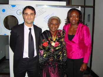 Ángel Martin Peccis, Director Regional OEI Colombia; Leonor Gónzalez, La negra grande de Colombia, y Paula Marcela Moreno, Ministra de Cultura de Colombia.