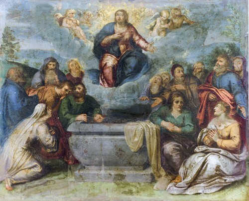 Una de las pinturas sobre cobre de Otto van Veen localizadas en el Hospital de Briviesca (Burgos).