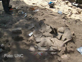 Restos encontrados por los investigadores de la Universidad Nacional de Córdoba.