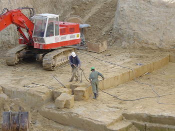 Extracción de la piedra de Villamayor