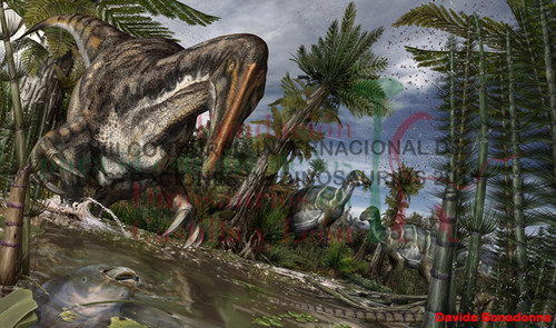 Davide Bonadonna, ha obtenido el primer premio del VIII Concurso internacional de ilustraciones científicas de dinosaurios con la obra ‘Paleocreatures of the Black Lagoo’. 