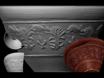 Escaneo a alta resolución de una vasija de cerámica sigilata (FOTO: LFA/DAVAP).