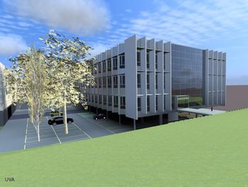 Vista del nuevo edificio Lucia (Lanzadera Universitaria de Centros de Investigación Aplicada),