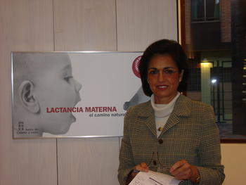 La doctora Florinda Hermoso antes de la conferencia