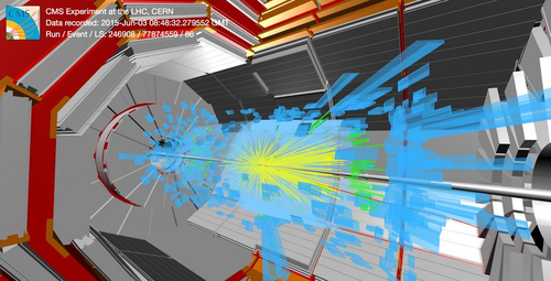 Colisión en el CMS. Imagen: CERN.