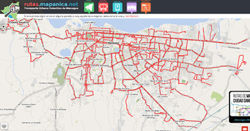 Mapa de rutas de Managua y Ciudad Sandino. FOTO: UCA