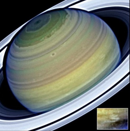 Tormenta en Saturno. Imagen: CAHA.
