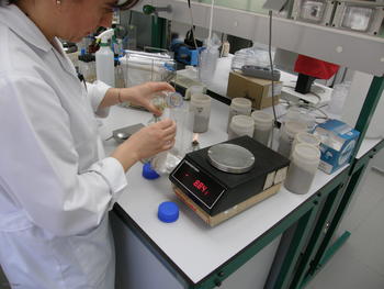 Una investigadora del Itagra trabaja en el laboratorio.