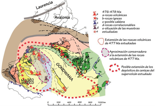 Extensión de las cenizas volcánicas según los 3 escenarios. / G. Gutiérrez Alonso.
