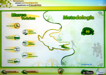 Imagen del CD interactivo sobre investigación en cocodrilos.