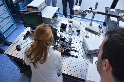 Investigadores de la UPV estudian una nueva tecnología compatible con fotónica de silicio. Foto: UPV. 