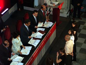 Acto de entrega de las Becas Internacionales Universidad de Salamanca-Banco Santander de 2009.