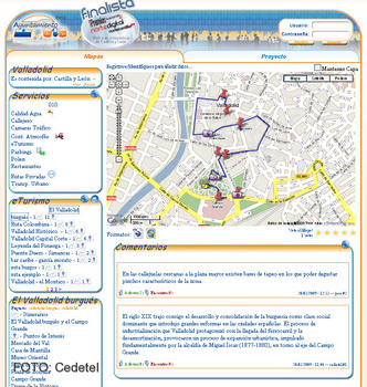 Imagen de un mapa de 'AyuntamientoGis', aplicación desarrollada por Cedetel.