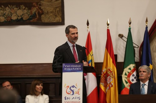 El rey Felipe VI, en la Universidad de Salamanca. Foto: USAL.