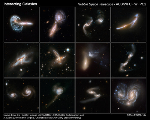 Galaxias masivas fusionándose entre sí. Créditos: NASA, ESA, the Hubble Heritage and Collaboration, y A. Evans.