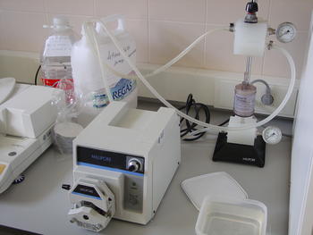 Preparativos para un proceso de ultrafiltración en el laboratorio