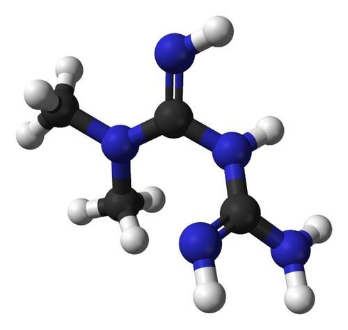 Molécula de la 1,1-dimetilbiguanida/Wikimedia