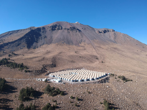 Observatorio HAWC de rayos gamma, en el Volcán Sierra Negra, Puebla. 