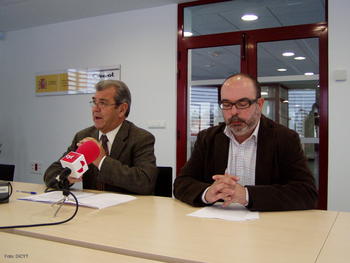 Vicente Ripa, subdelegado del Gobierno en Soria, y Miguel Latorre, director del Ceder de Lubia