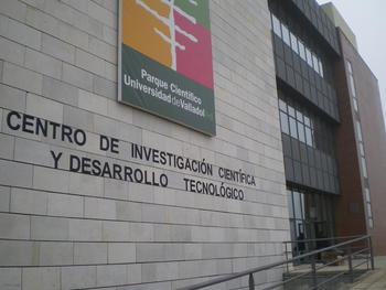 Imagen del edificio de I+D del campus Miguel Delibes en el que actualmente desarrolla su actividad el Parque Científico.