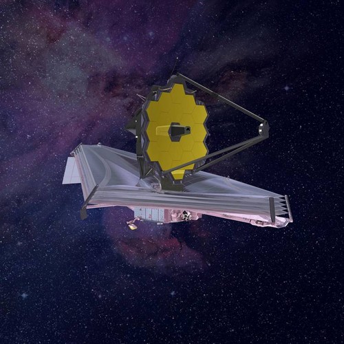Concepción artística del telescopio espacial James Webb. Fuente: Northrup Grumman. Imagen: NASA.
