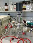Aparato de ensayo empleado en el laboratorio para controlar el proceso de elaboración de bioetanol a pequeña escala