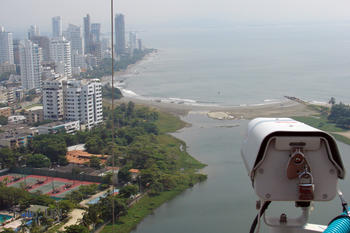 Una de las cámaras instaladas en Cartagena.