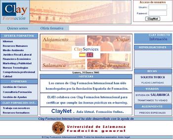 Página principal de la Web Clay Formación Internacional