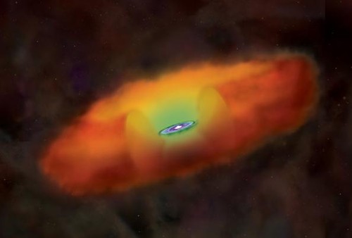 Núcleo activo de galaxia. Imagen: NASA/CSC/M. Weiss.