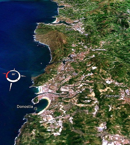 Imagen Landsat del área metropolitana de San Sebastián.