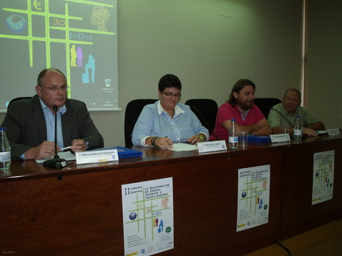 De izquierda a derecha, Marcus Heinrich, Mara Ruiz (INICE), Carlos Arteaga y Andrés Lamas.