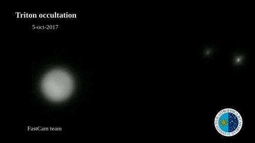 Ocultación de una estrella por Tritón. Imagen: IAC.