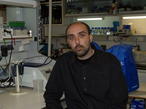 El investigador de la Universidad de Salamanca César Cobaleda, en el laboratorio