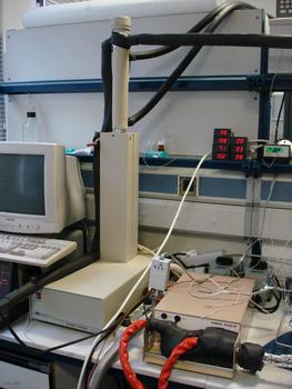 Laboratorio para medir la capacidad de absorción de CO2 y estabilidad de los fluidos. Foto: UBU.