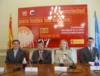 El delegado del Gobierno, alcalde de León, secretaria de Estado y representante de la ONU, durante la presentación