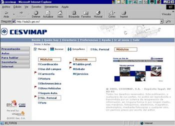 Captura de pantalla del Aula Virtual Cesvimap