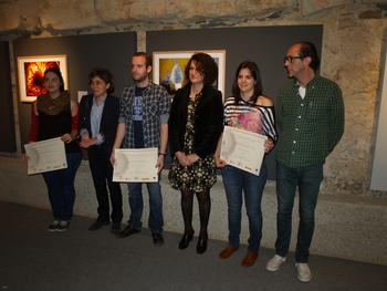 Los tres alumnos premiados en el Certamen de Fotografía Científica.