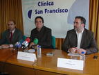 Jesús Saz, Ricardo Aller y  Félix Rapún, en la Clínica San Francisco.