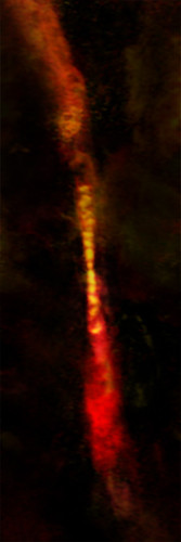 Astrónomos obtuvieron con ALMA la imagen del crecimiento intermitente de una joven protoestrella conocida como CARMA-7. Crédito: B. Saxton (NRAO/AUI/NSF); A. Plunkett et al.; ALMA (NRAO/ESO/NAOJ)
