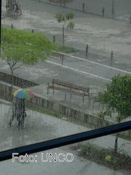 Precipitaciones ácidas en una avenida de Medellín.