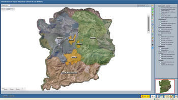 Visualizador de mapas del paisaje cultural de la Infraestructura de Datos Espaciales de la zona Arqueólogica de Las Médulas (Idezam).