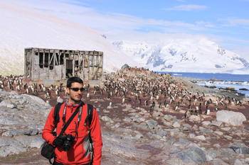 Pablo Tejedo en la Antártida.