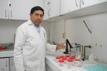 El Dr. Heriberto Hernández busca reciclar los exoesqueletos y endoesqueletos del camarón, la jaiba y otras especies marinas para desarrollar nuevos materiales.