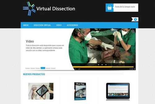 Página web del aula virtual para la disección de primates. 