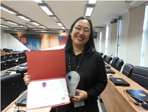 Marisa Masumi Beppu, premiada na categoria Destaque na Proteção à Propriede Intelectual. FOTO: Bárbara Pungi Villela.