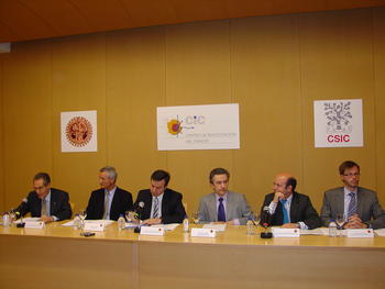 De izquierda a derecha, Mariano Sánchez, Eugenio Santos, José Ramón Alonso, Agustín Marcuerquiaga, Jesús García-Cruces y Enrique Álava