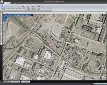 Mapa de una área monitorizada por el sistema ATS (Advanced Tracking System).