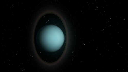 Interpretación artística de Urano y sus oscuros anillos/NRAO/AUI/NSF; S. Dagnello