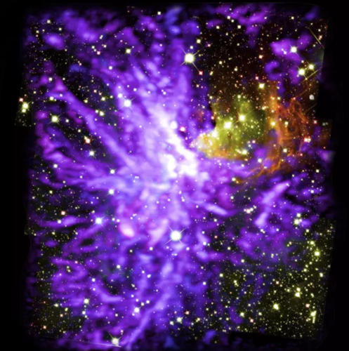 Imagen de cúmulo estelar G286.21+0.17 observado en pleno proceso de formación/ALMA (ESO/NAOJ/NRAO), Y. Cheng et al.; NRAO/AUI/NSF, S. Dagnello; NASA/ESA Hubble. 